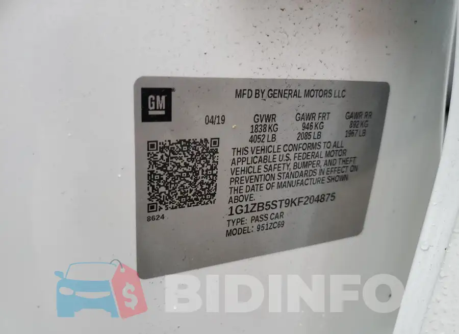1G1ZB5ST9KF204875 Photo# 12