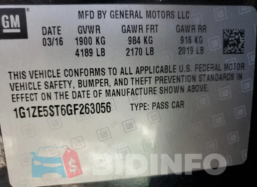 1G1ZE5ST6GF263056 Photo# 12