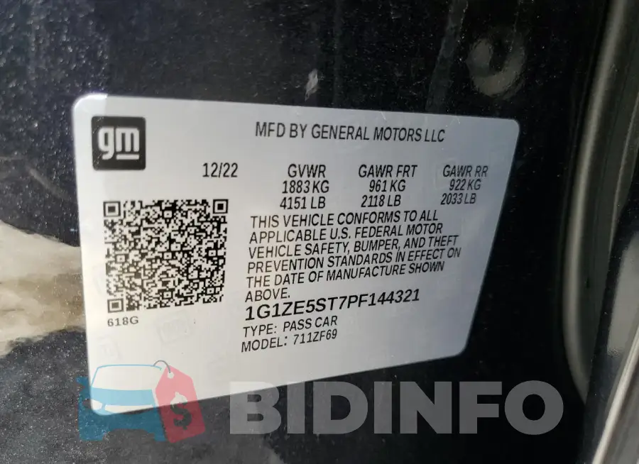 1G1ZE5ST7PF144321 Photo# 12