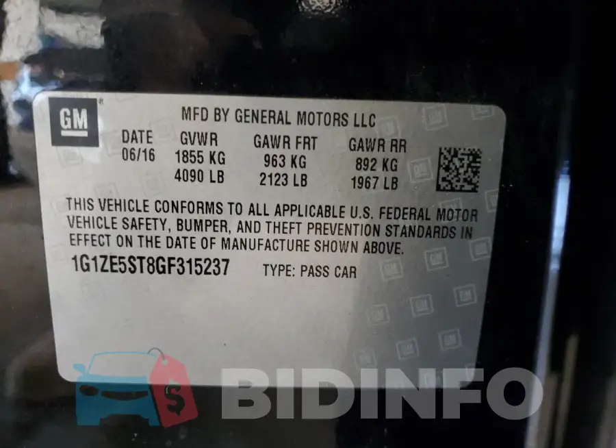 1G1ZE5ST8GF315237 Photo# 12
