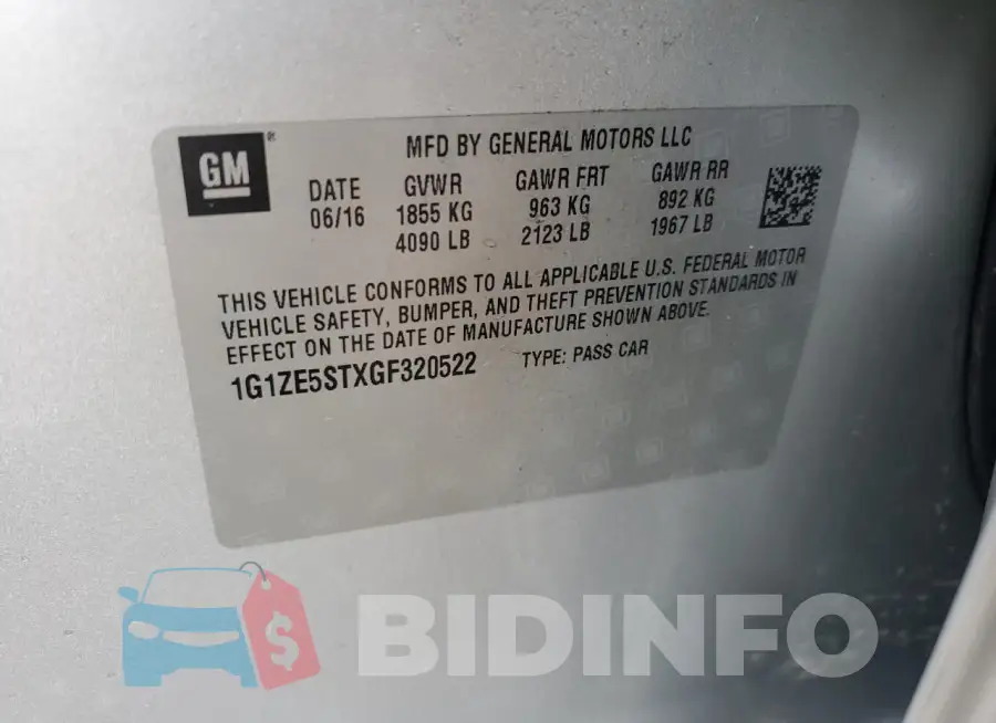 1G1ZE5STXGF320522 Photo# 12