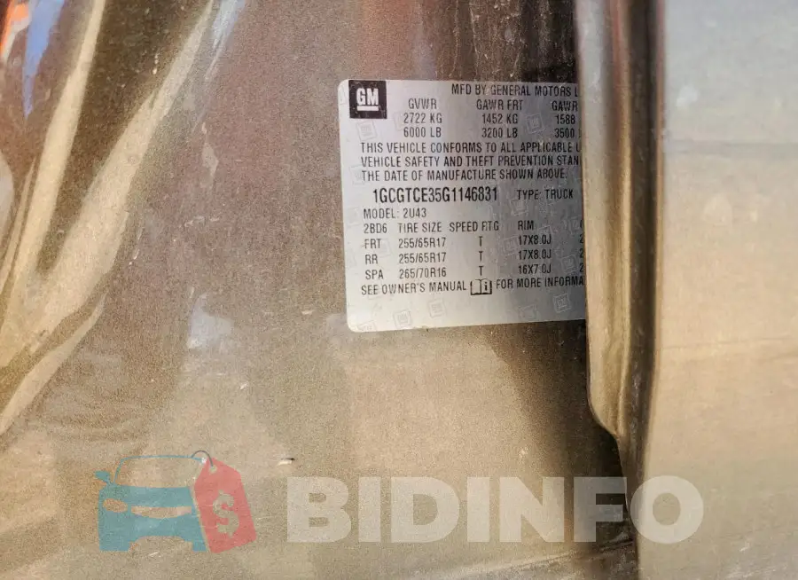1GCGTCE35G1146831 Photo# 12