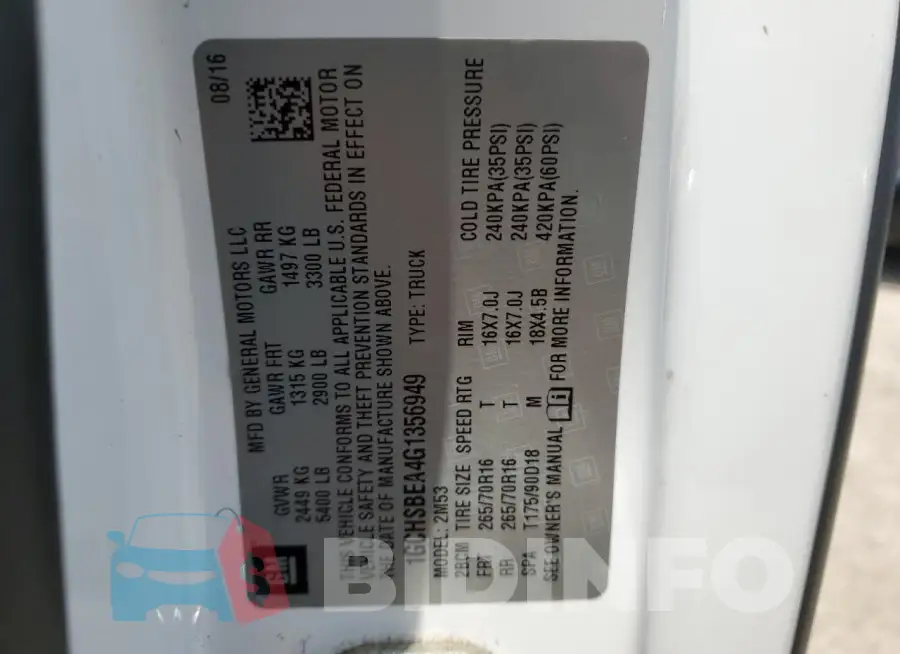 1GCHSBEA4G1356949 Photo# 13