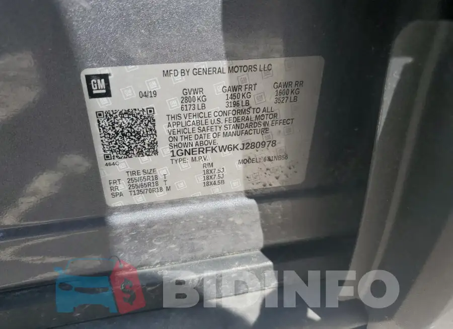 1GNERFKW6KJ280978 Photo# 14