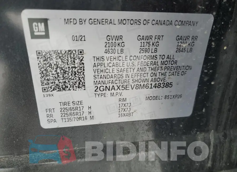 2GNAX5EV8M6148385 Photo# 13