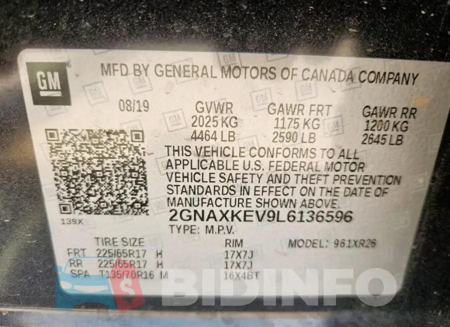 2GNAXKEV9L6136596 Photo# 13
