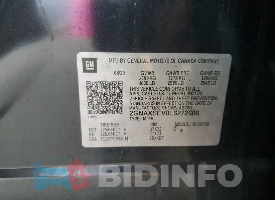 2GNAXSEV8L6272606 Photo# 13