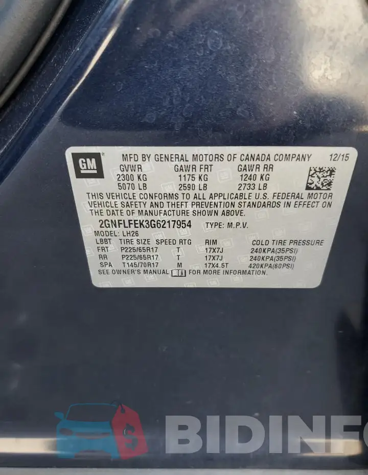 2GNFLFEK3G6217954 Photo# 14