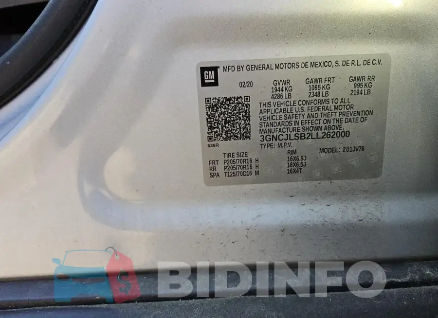 3GNCJLSB2LL262000 Photo# 14