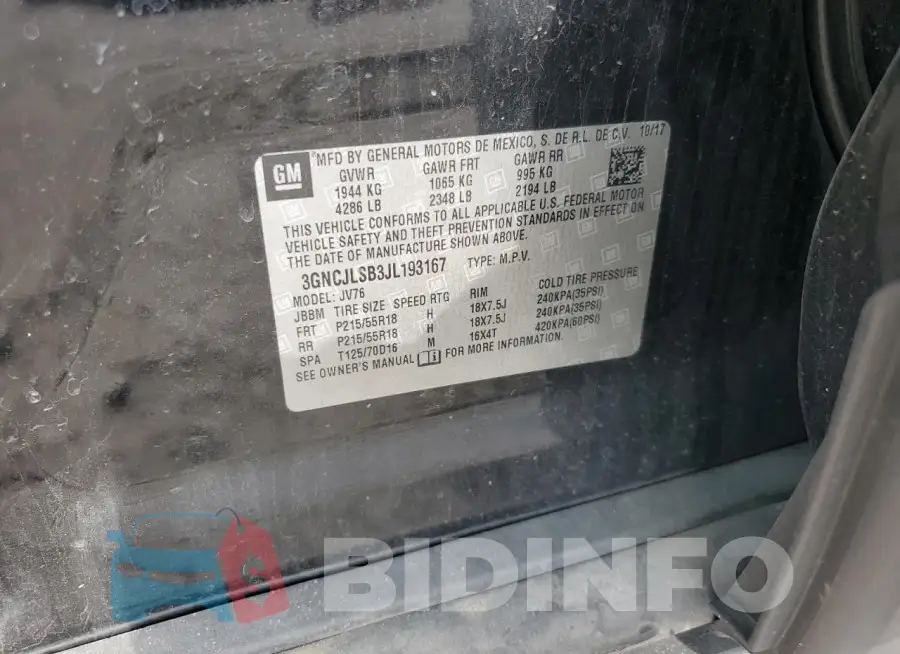 3GNCJLSB3JL193167 Photo# 12