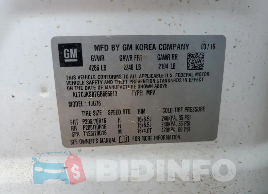 KL7CJKSB7GB666613 Photo# 14