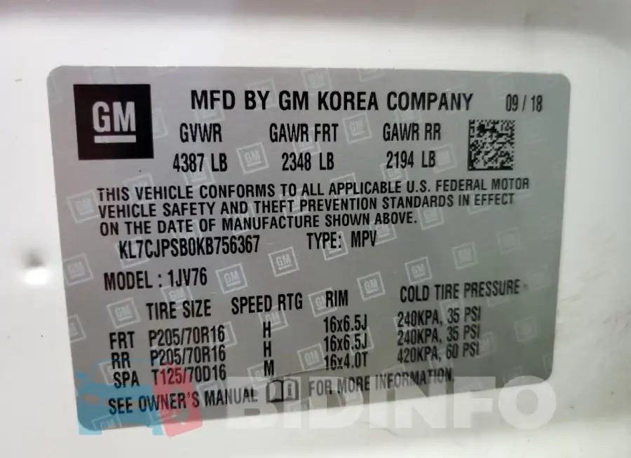 KL7CJPSB0KB756367 Photo# 13