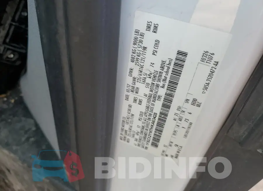 1FBZX2YM7HKA63428 Photo# 13