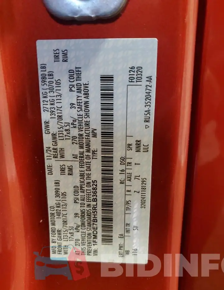 1FMDE7BH5RLB36825 Photo# 13