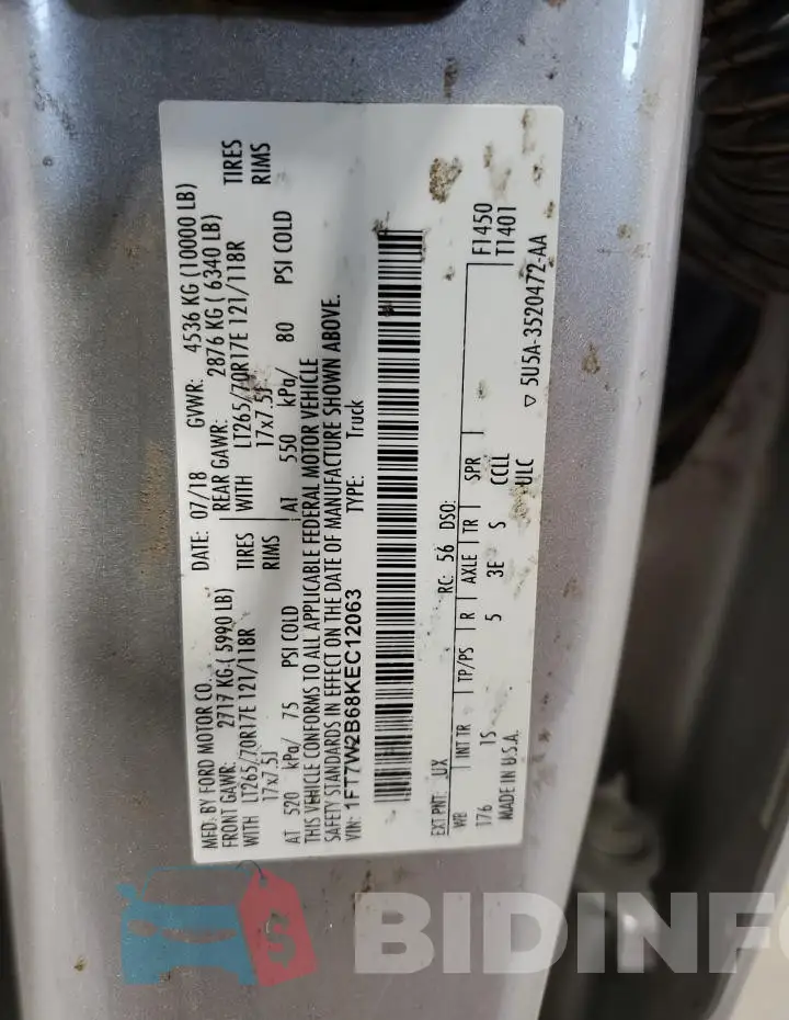 1FT7W2B68KEC12063 Photo# 12