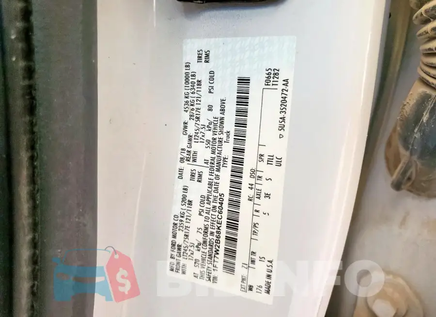 1FT7W2B68KEC60405 Photo# 12
