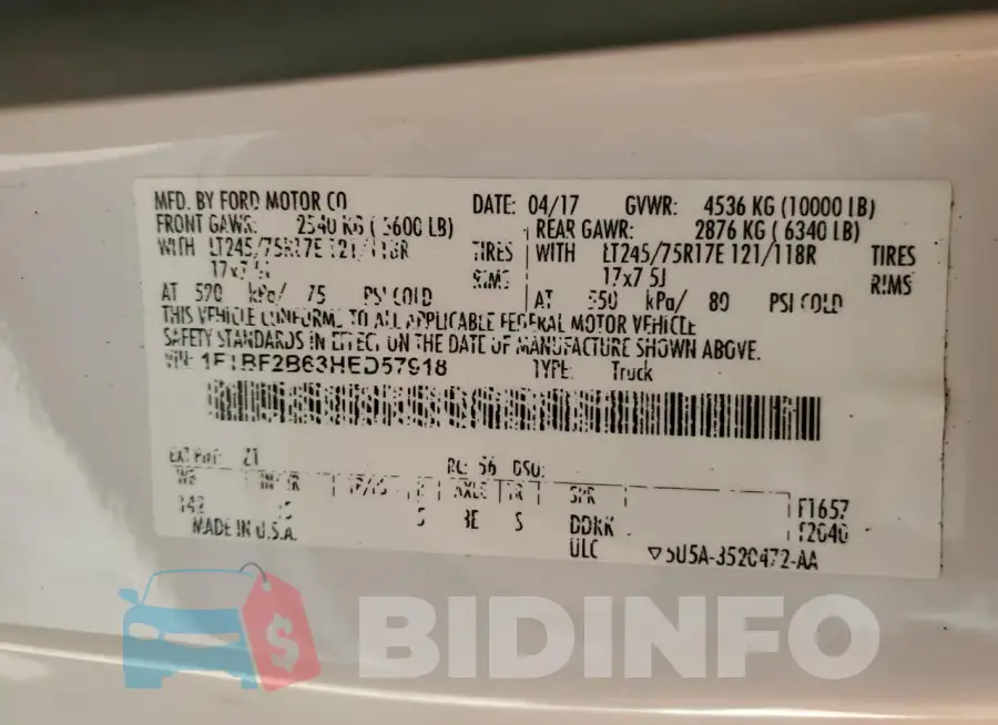 1FTBF2B63HED57918 Photo# 12
