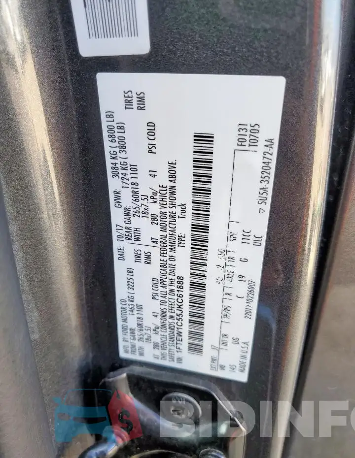 1FTEW1C55JKC61888 Photo# 13