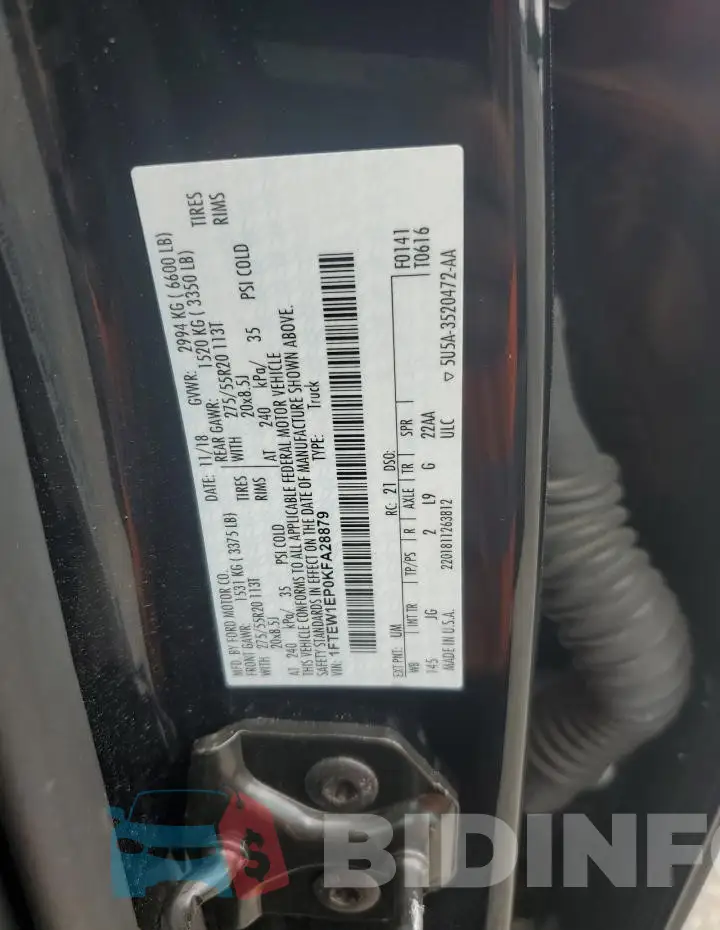 1FTEW1EP0KFA28879 Photo# 12