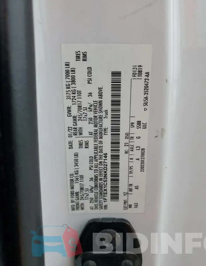 1FTEX1C53NKD27146 Photo# 12