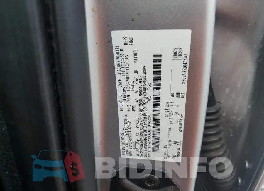 1FTFW1RG7HFB18358 Photo# 12