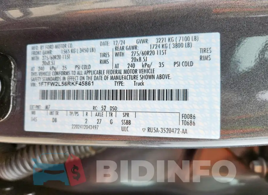 1FTFW2L56RKF45861 Photo# 12
