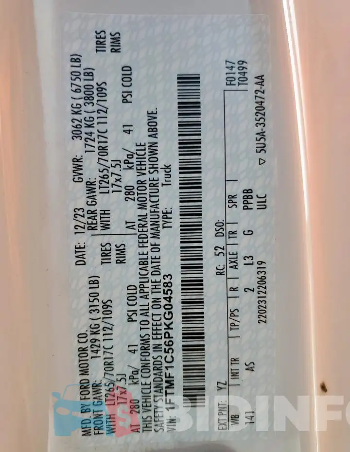 1FTMF1C56PKG04583 Photo# 12