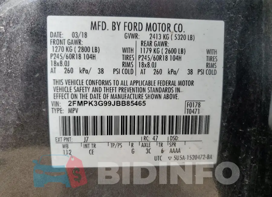 2FMPK3G99JBB85465 Photo# 13