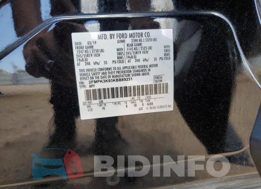 2FMPK3K93KBB89231 Photo# 12