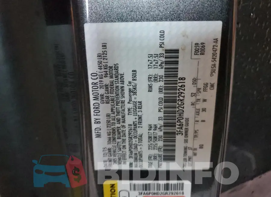 3FA6P0HD2GR292618 Photo# 12