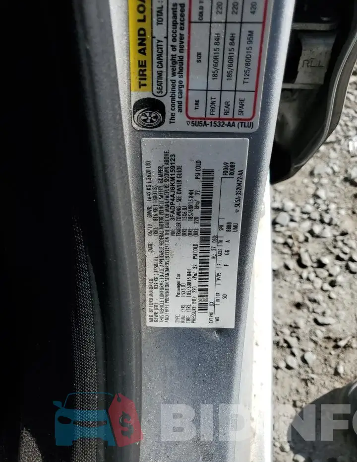 3FADP4AJ6KM159123 Photo# 12