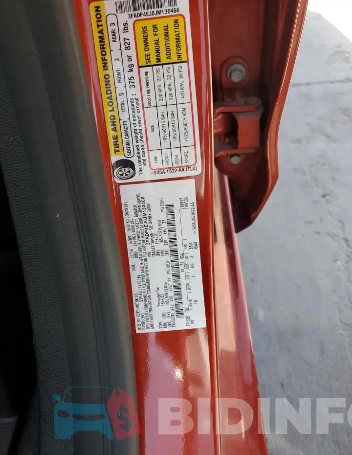 3FADP4EJ0JM130466 Photo# 12