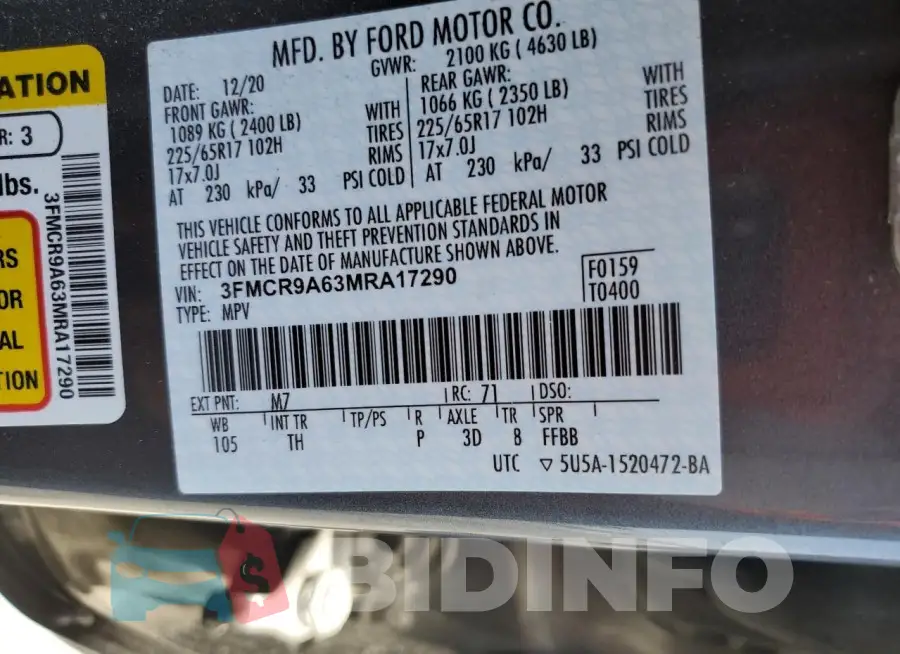 3FMCR9A63MRA17290 Photo# 14