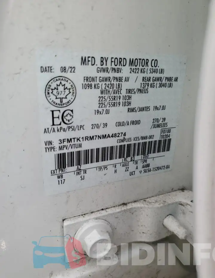 3FMTK1RM7NMA48274 Photo# 14