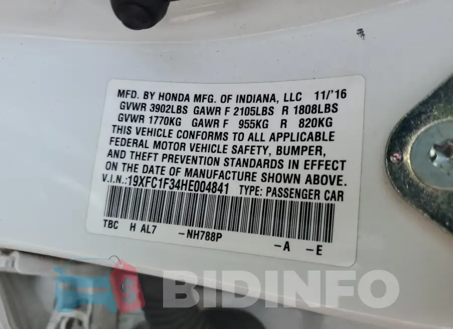 19XFC1F34HE004841 Photo# 12