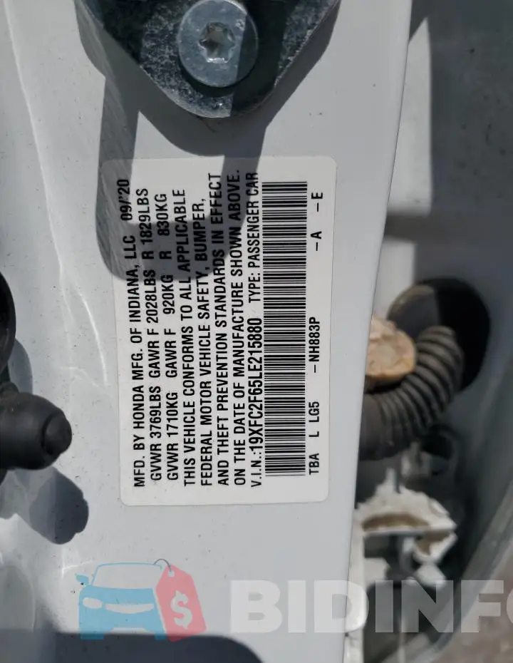 19XFC2F65LE215880 Photo# 12