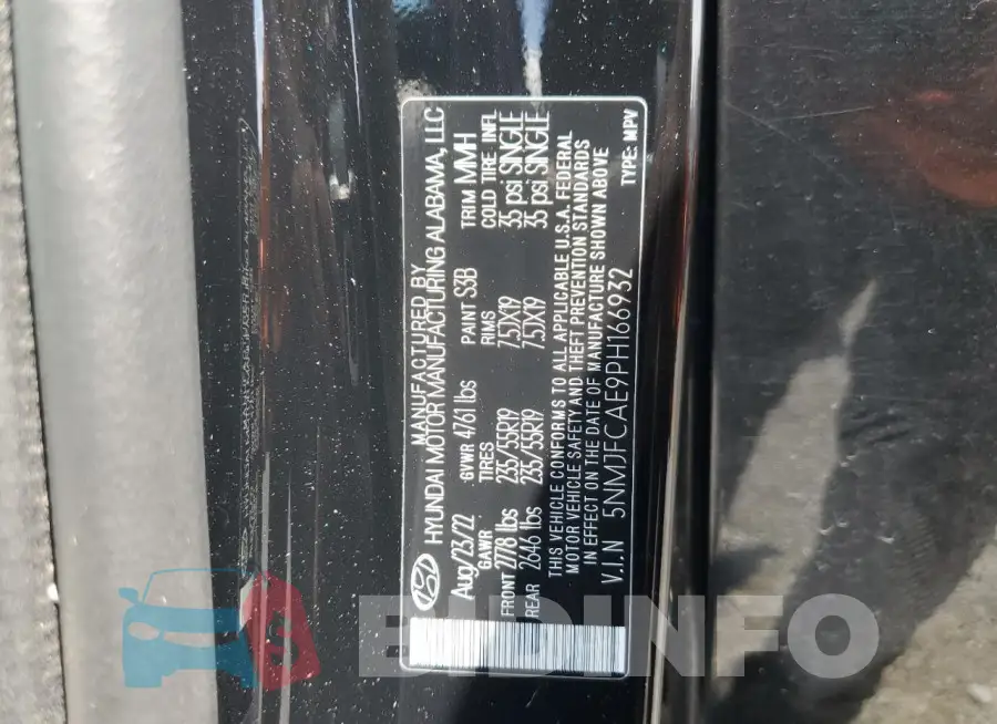 5NMJFCAE9PH166932 Photo# 13