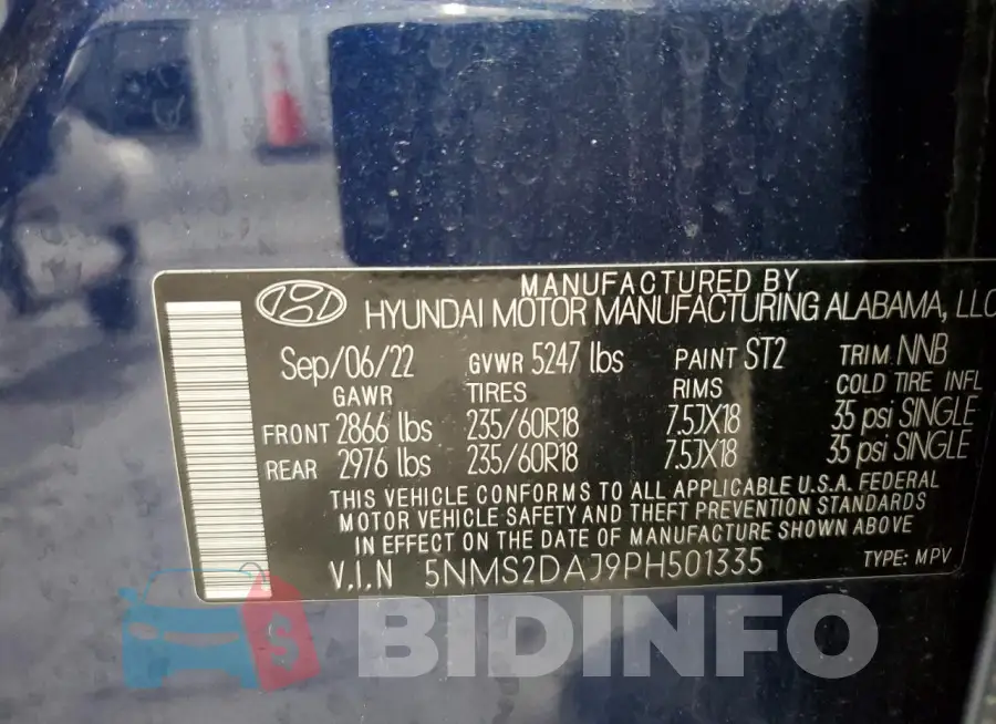 5NMS2DAJ9PH501335 Photo# 14
