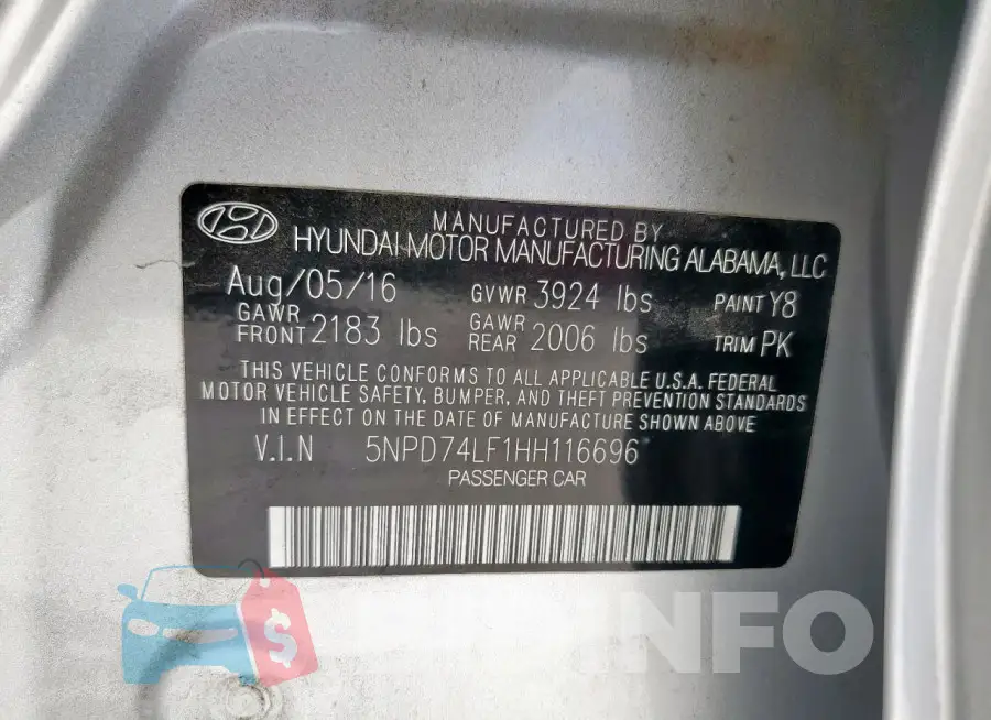 5NPD74LF1HH116696 Photo# 12