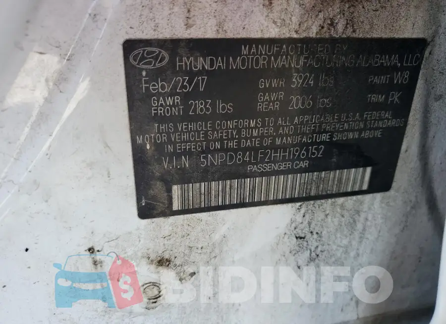 5NPD84LF2HH196152 Photo# 12