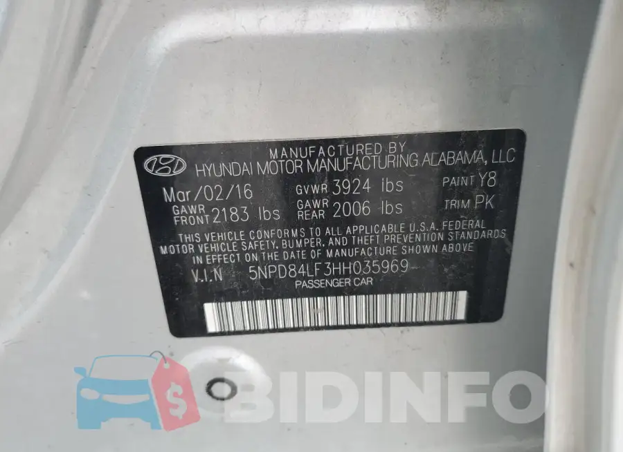 5NPD84LF3HH035969 Photo# 13