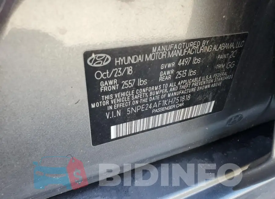 5NPE24AF1KH751818 Photo# 12