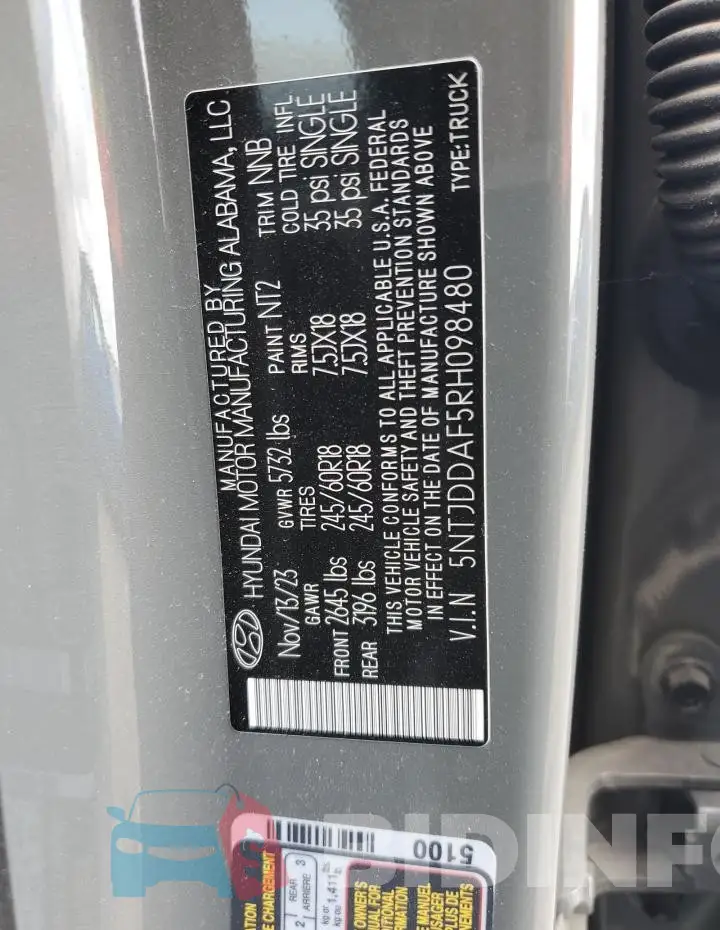 5NTJDDAF5RH098480 Photo# 12