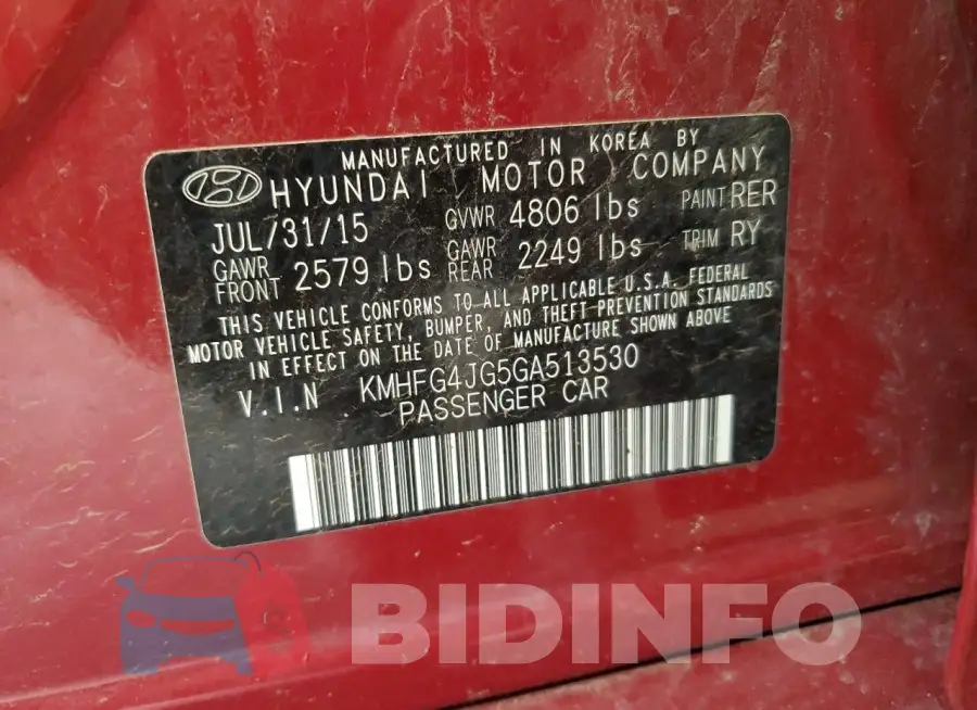 KMHFG4JG5GA513530 Photo# 13
