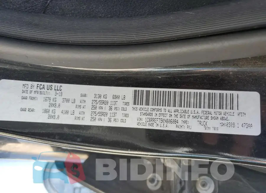 1C6RREFT5KN806084 Photo# 12