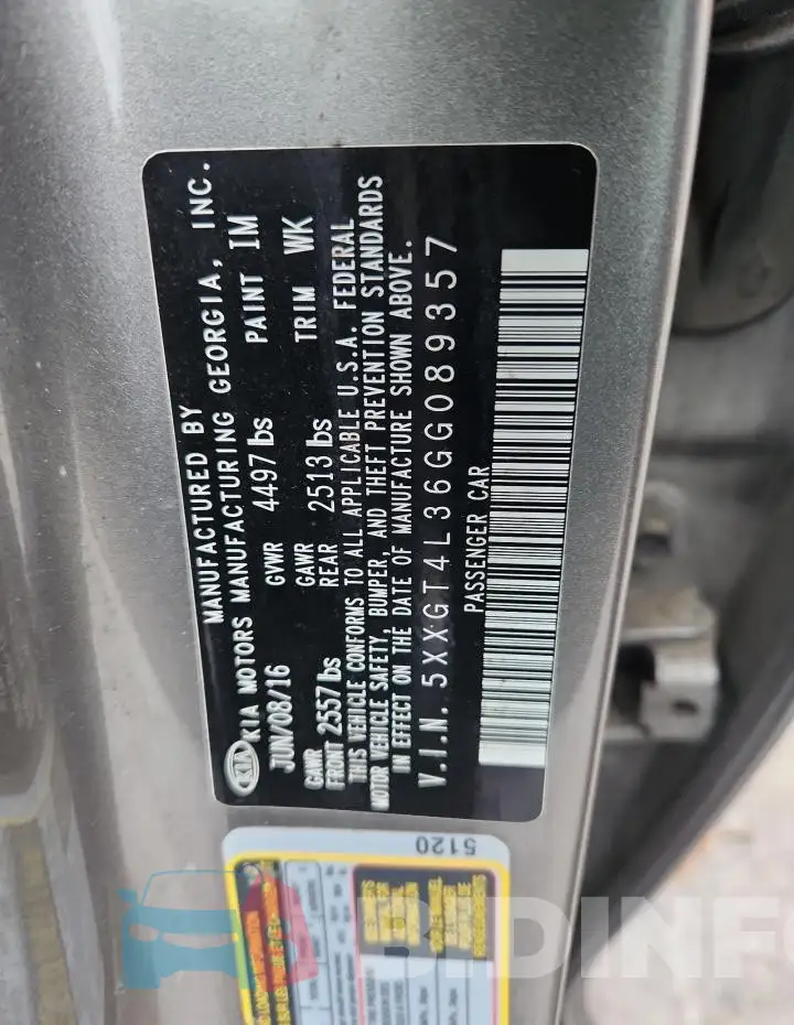 5XXGT4L36GG089357 Photo# 12