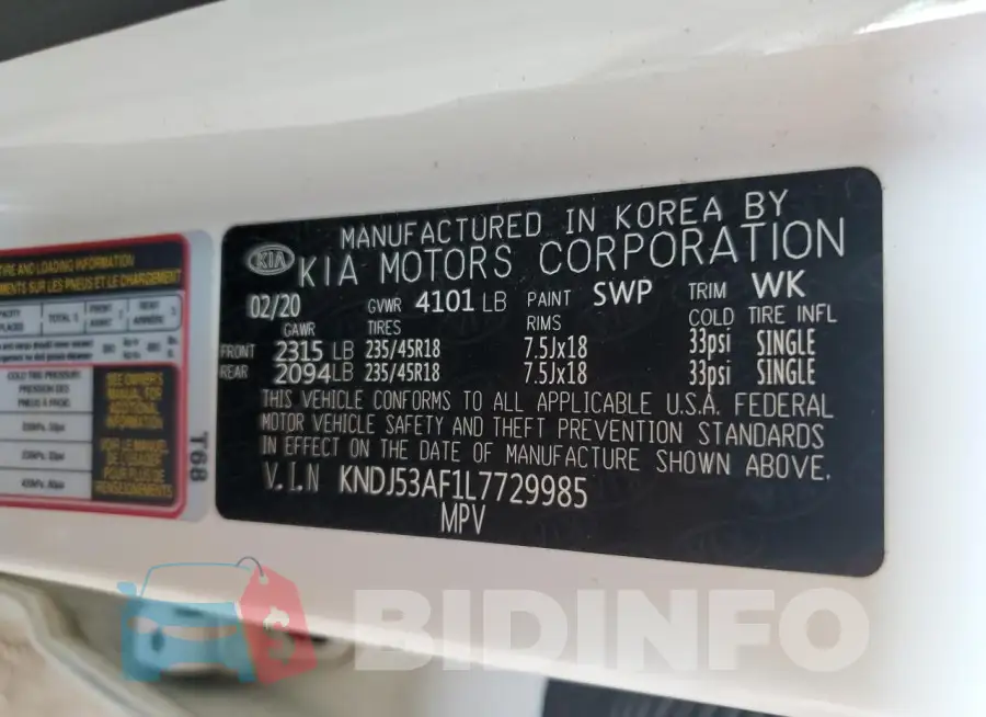 KNDJ53AF1L7729985 Photo# 13