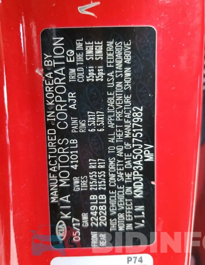 KNDJP3A50J7517982 Photo# 13
