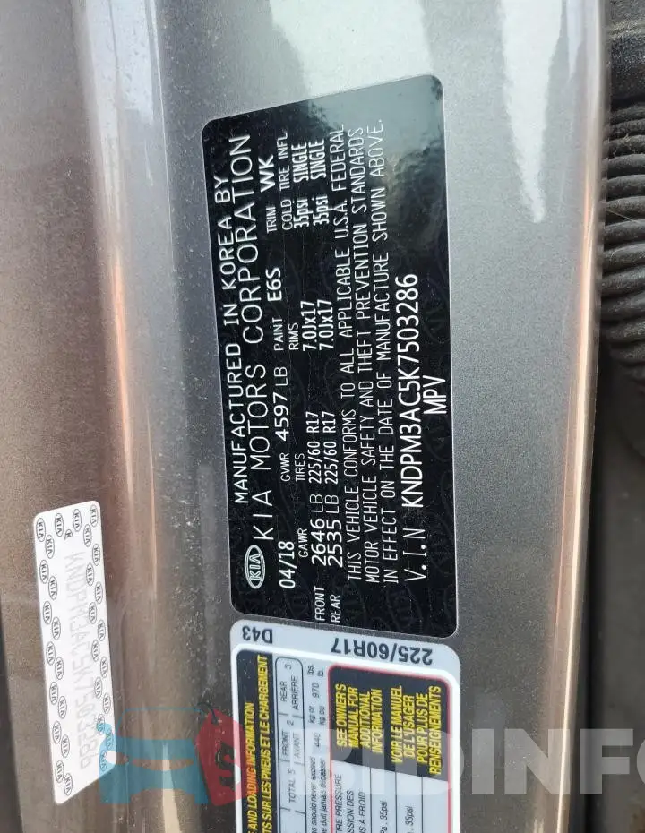 KNDPM3AC5K7503286 Photo# 13