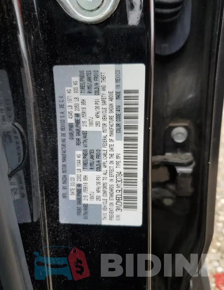3MVDMBDL9LM130784 Photo# 13